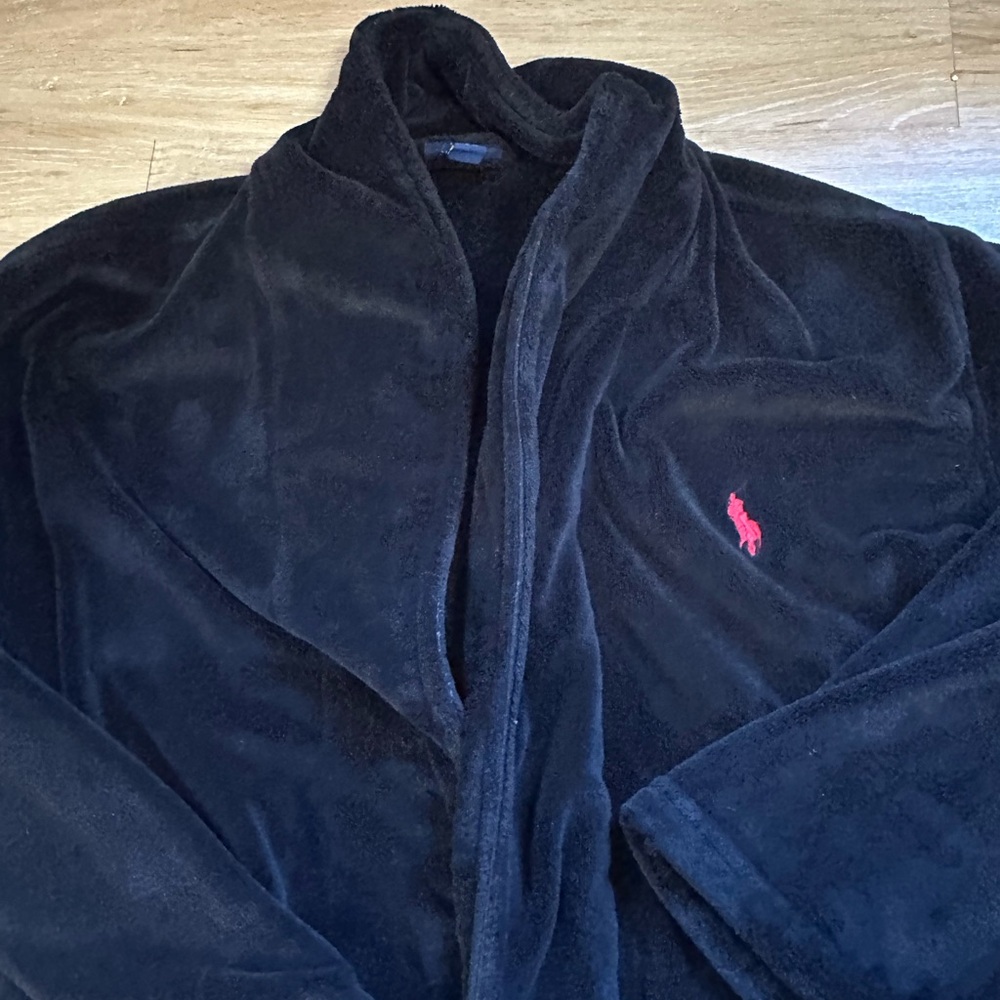 Polo by Ralph Lauren Black Robe with Red Logo L/XL